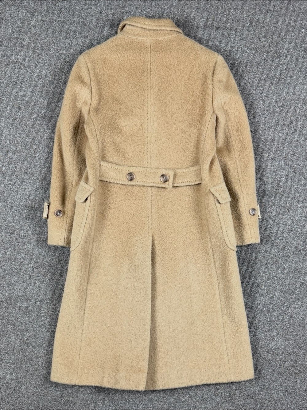 Vintage Evan Picone Tan Camel Double Breasted Wool Coat Women’s Medium Overcoat - Picture 2 of 11